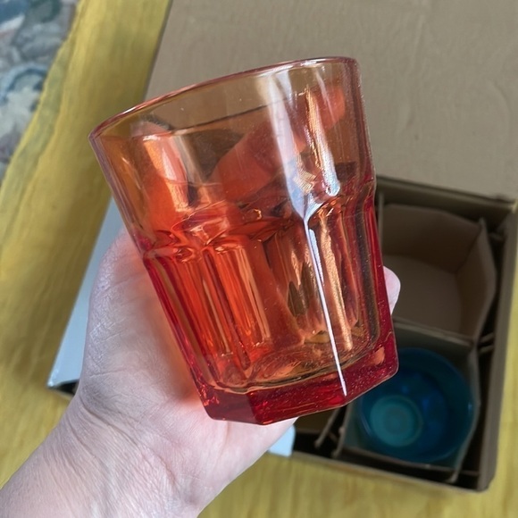 Brand New Colorful Drinking Glasses Set of 6 10.25 Oz Glass Cups Dishwasher Safe - Picture 12 of 16